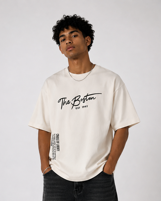 BOSTON Off White Oversized T-Shirt | F2G