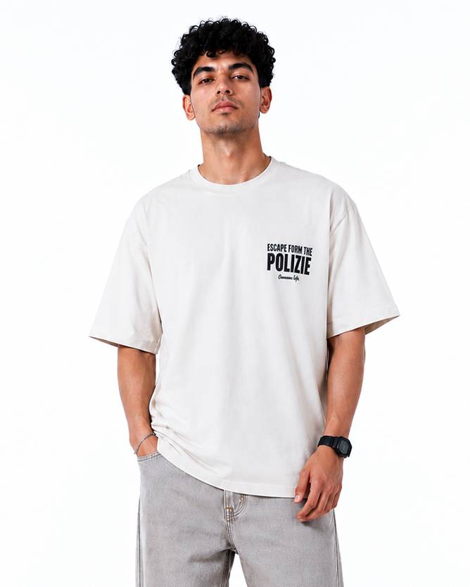 POLIZIE White Oversized T-Shirt | F2G