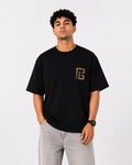 Hidden Signature Black Oversized T-Shirt | F2G