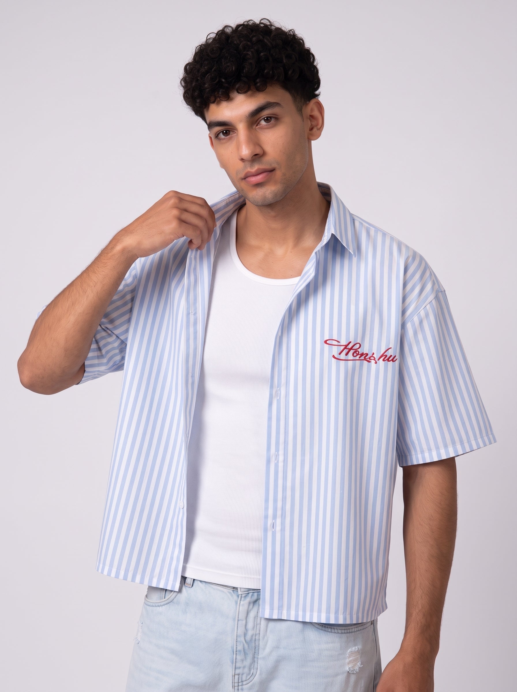 Honshu box fit Shirt – Sky Blue