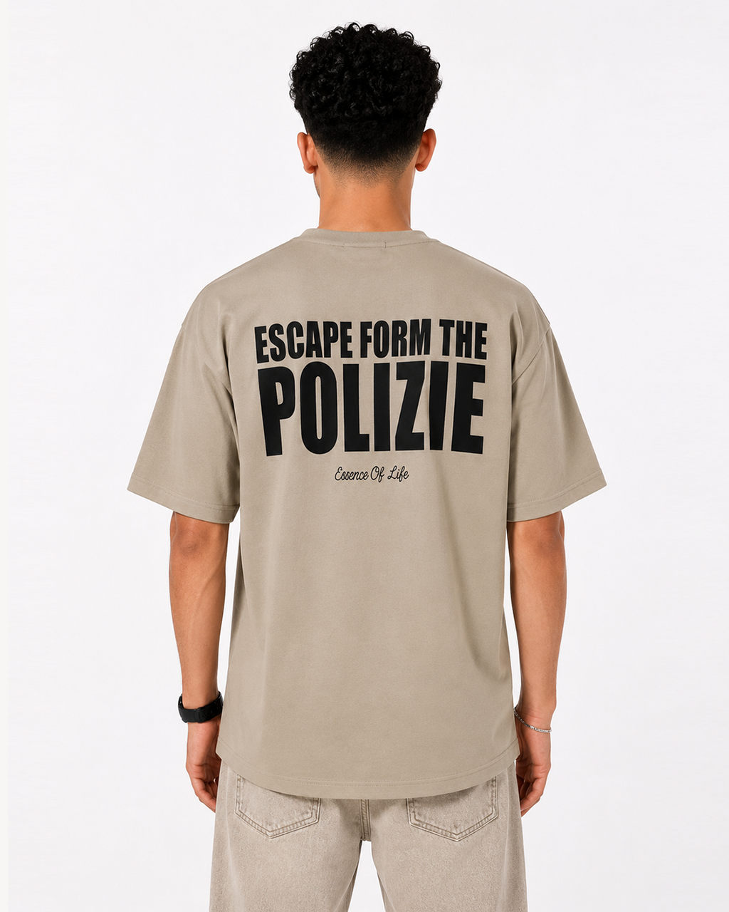 POLIZIE beige Oversized T-Shirt | F2G