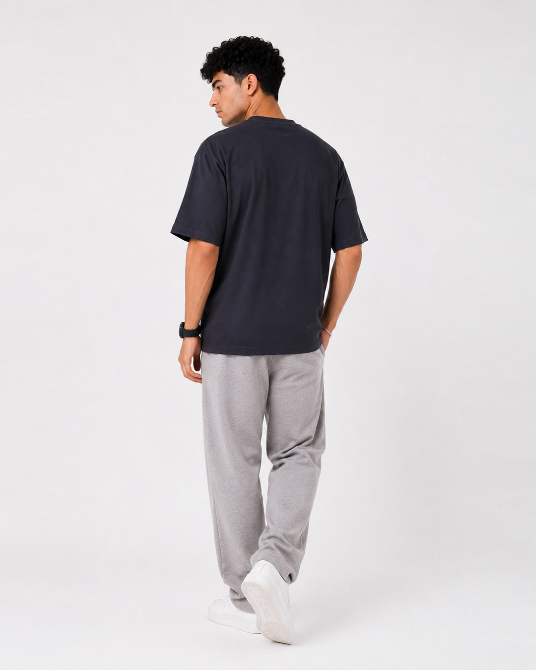 Hidden Signature Charcoal Oversized T-Shirt | F2G