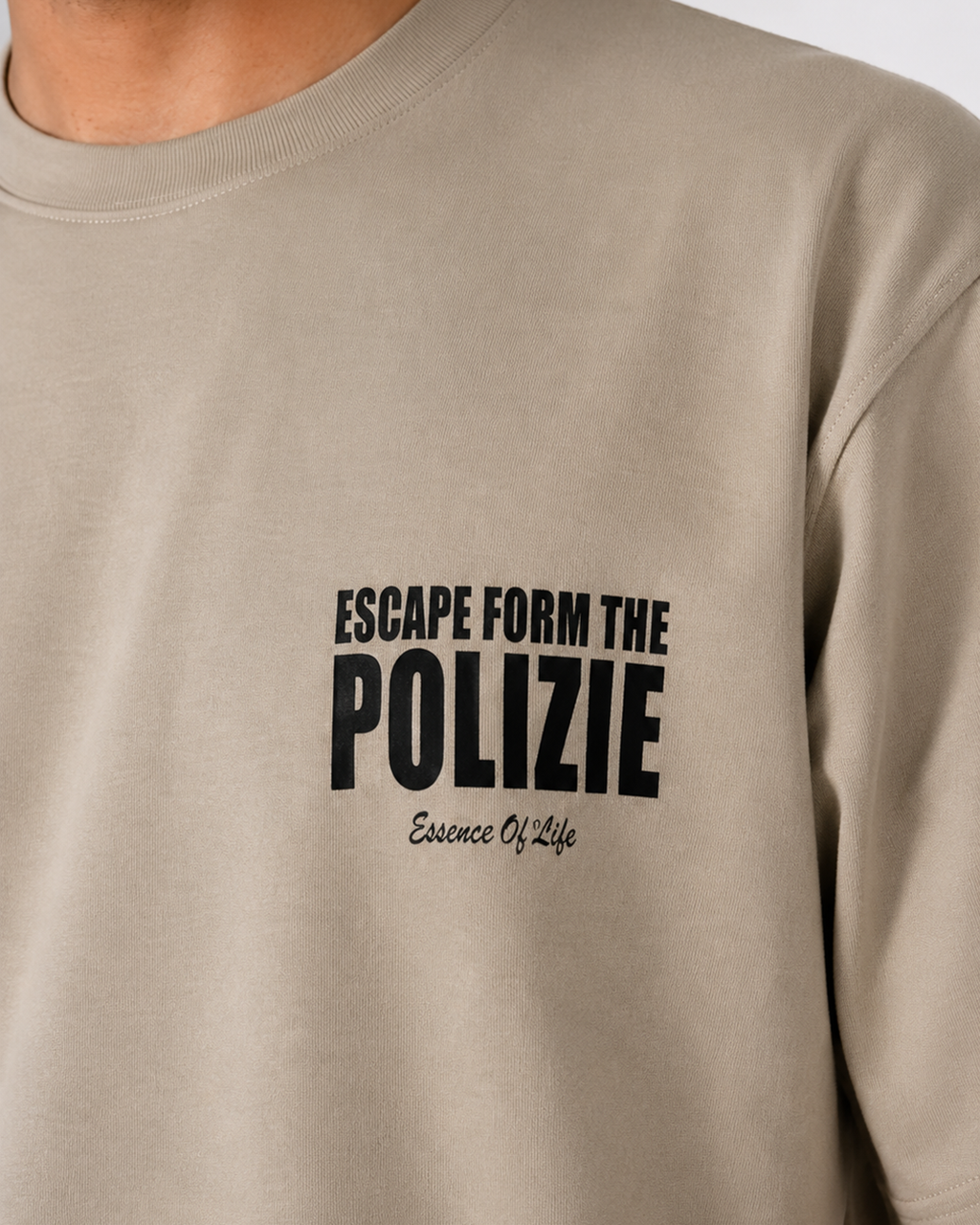 POLIZIE beige Oversized T-Shirt | F2G