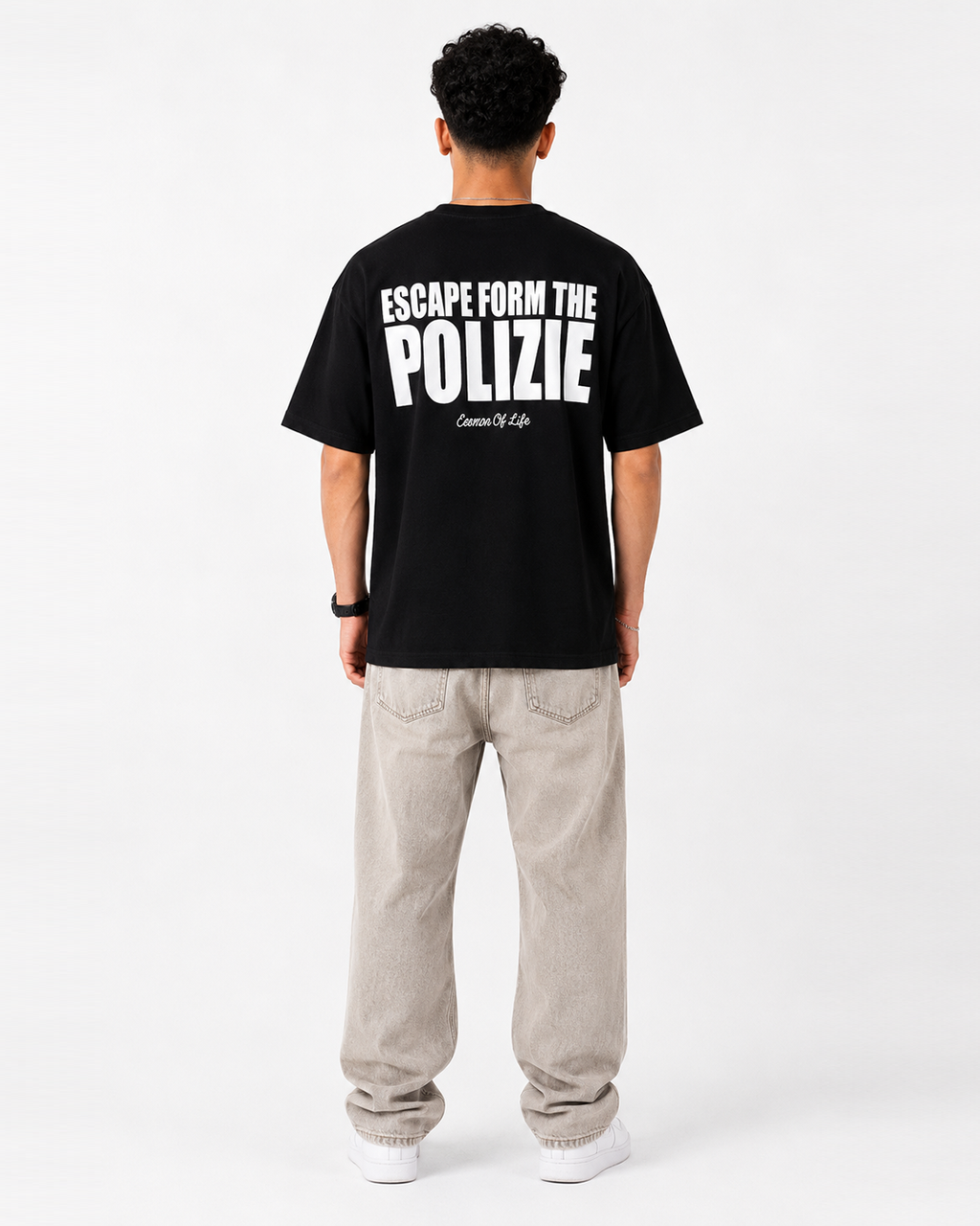 POLIZIE Black Oversized T-Shirt | F2G
