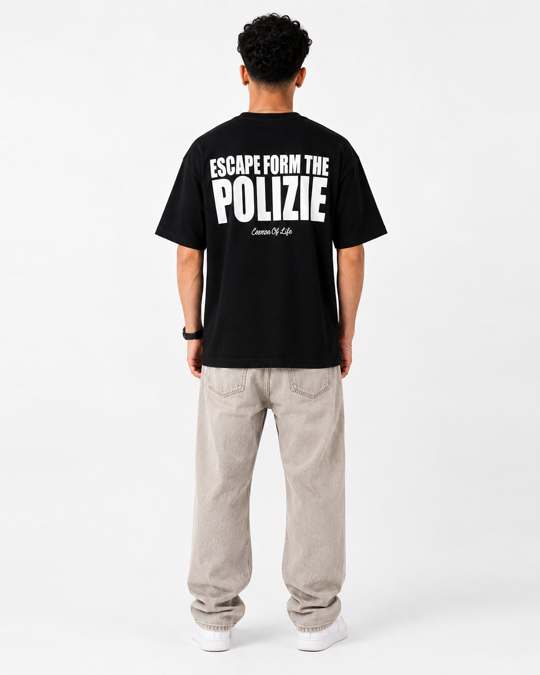 POLIZIE Black Oversized T-Shirt | F2G