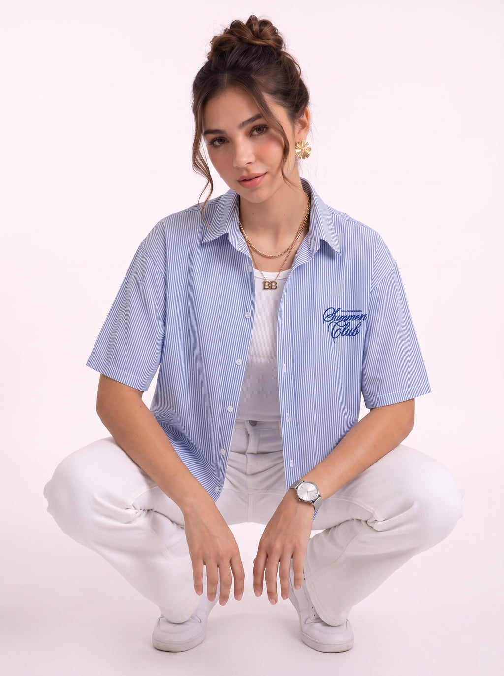 summer club box fit Shirt – Blue