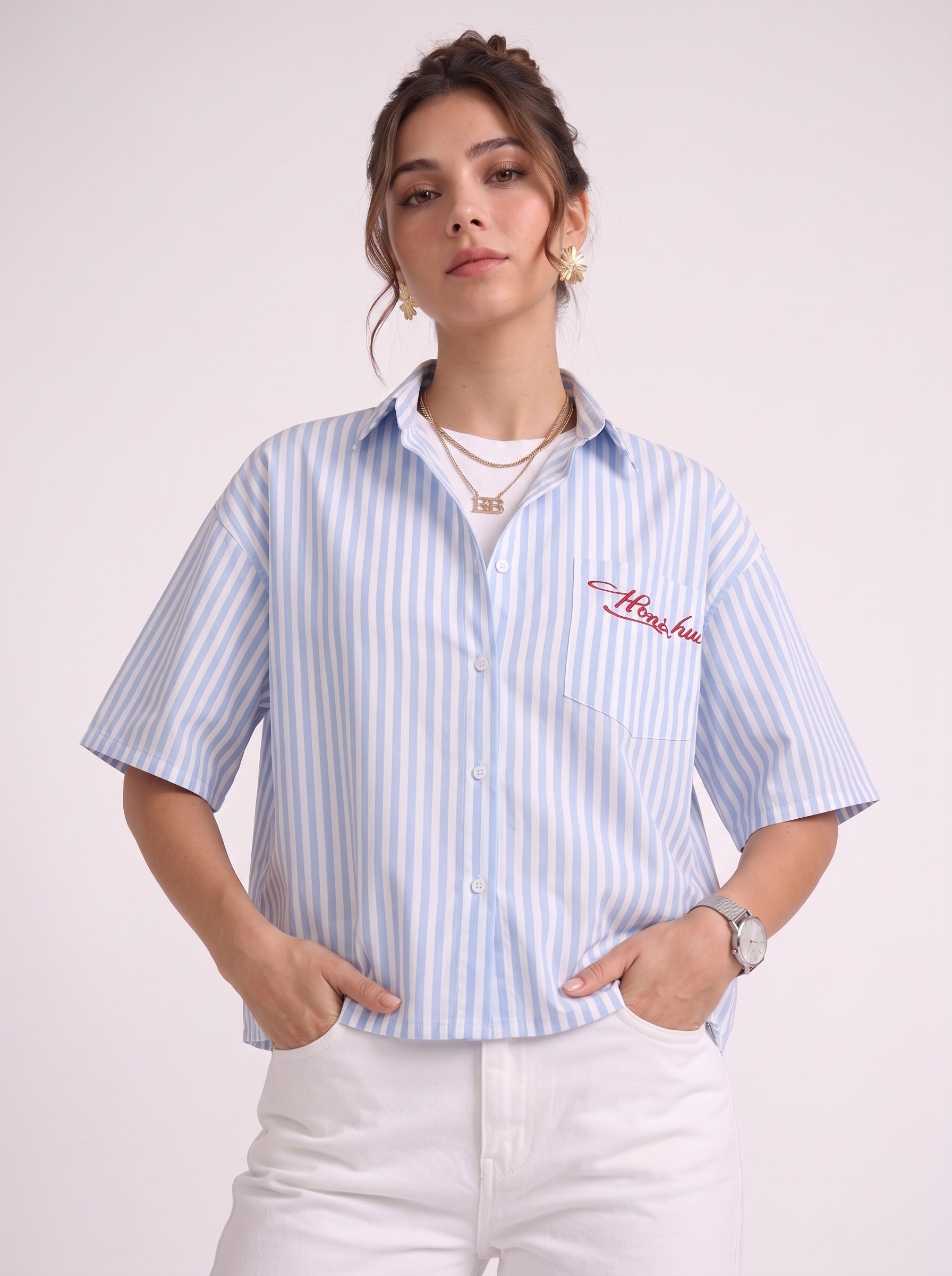 Honshu box fit Shirt – Sky Blue