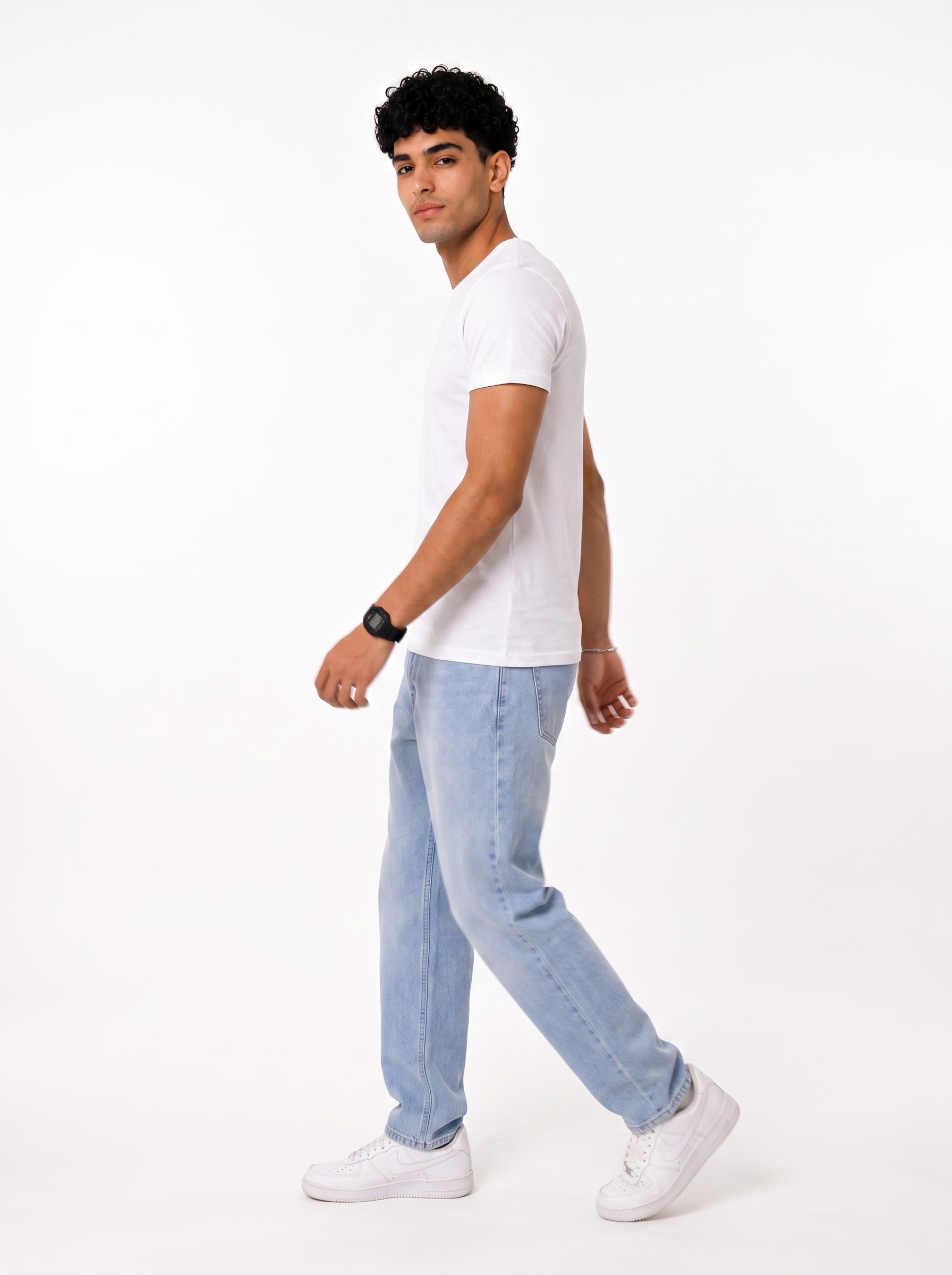 F2G Basic White T-Shirt side view