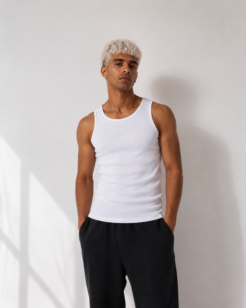 F2G White Tank Top front detail